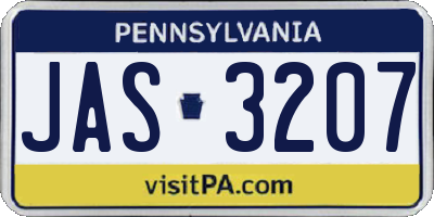 PA license plate JAS3207