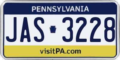 PA license plate JAS3228