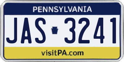 PA license plate JAS3241