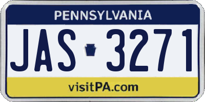 PA license plate JAS3271