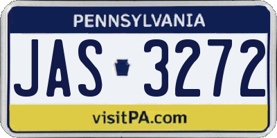 PA license plate JAS3272
