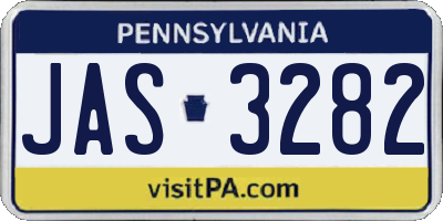 PA license plate JAS3282