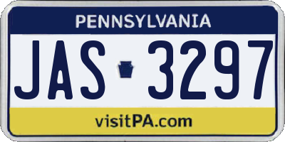 PA license plate JAS3297