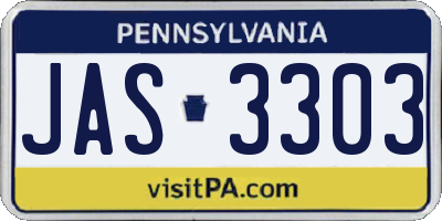 PA license plate JAS3303