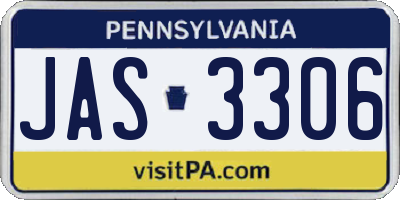 PA license plate JAS3306