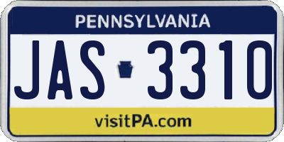 PA license plate JAS3310