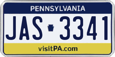PA license plate JAS3341