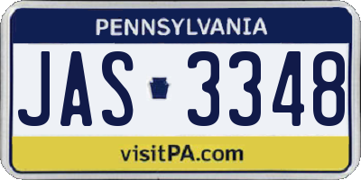 PA license plate JAS3348