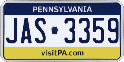 PA license plate JAS3359