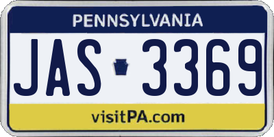 PA license plate JAS3369