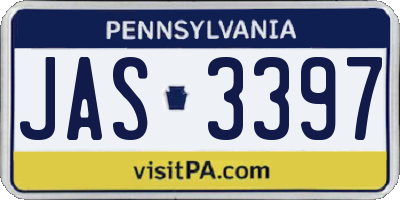 PA license plate JAS3397