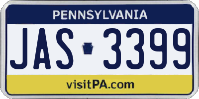 PA license plate JAS3399