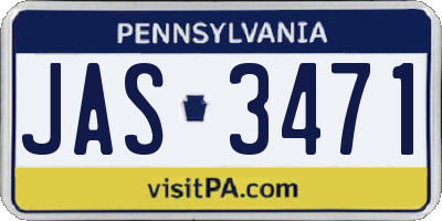 PA license plate JAS3471