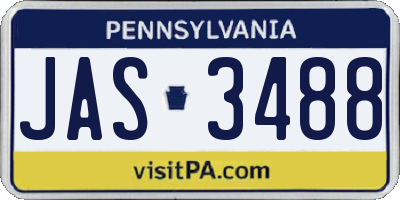 PA license plate JAS3488