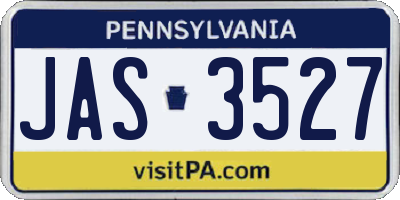 PA license plate JAS3527