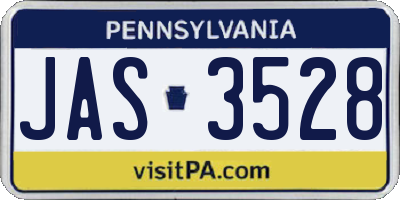PA license plate JAS3528