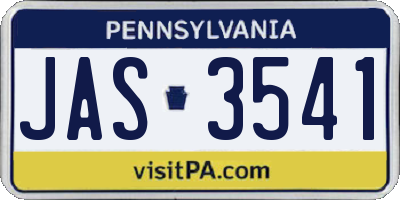 PA license plate JAS3541