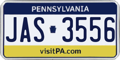 PA license plate JAS3556