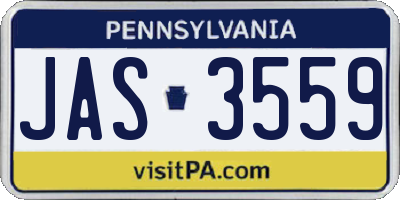 PA license plate JAS3559