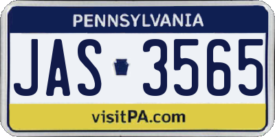 PA license plate JAS3565