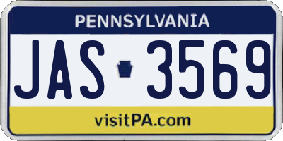 PA license plate JAS3569