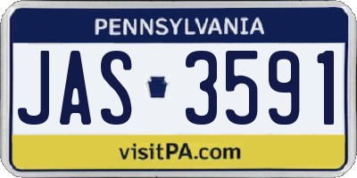 PA license plate JAS3591