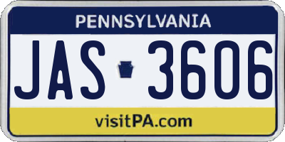 PA license plate JAS3606