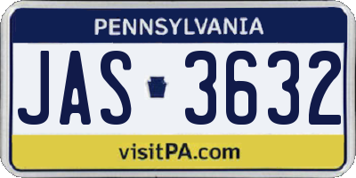 PA license plate JAS3632