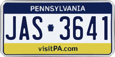 PA license plate JAS3641