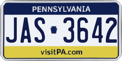PA license plate JAS3642