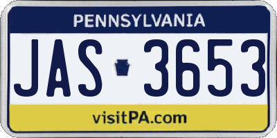 PA license plate JAS3653