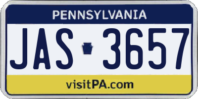 PA license plate JAS3657