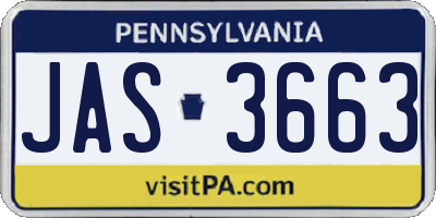 PA license plate JAS3663