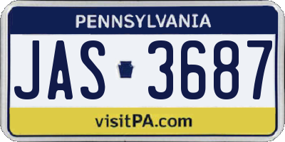 PA license plate JAS3687