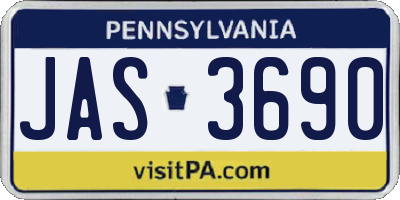 PA license plate JAS3690