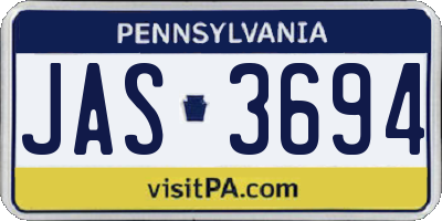 PA license plate JAS3694