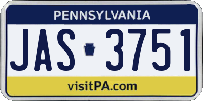 PA license plate JAS3751