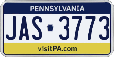 PA license plate JAS3773