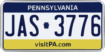 PA license plate JAS3776