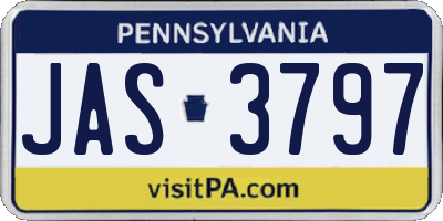 PA license plate JAS3797