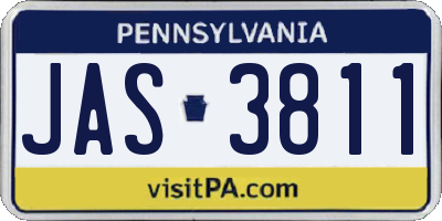 PA license plate JAS3811
