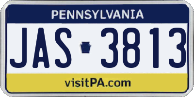 PA license plate JAS3813