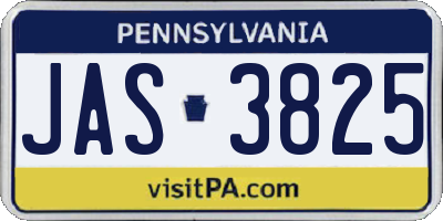 PA license plate JAS3825
