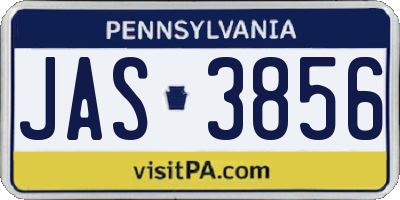 PA license plate JAS3856