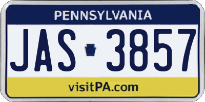PA license plate JAS3857
