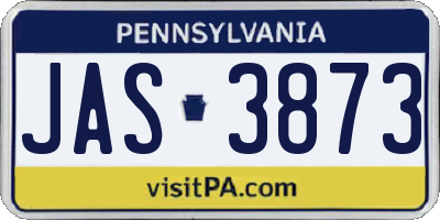 PA license plate JAS3873