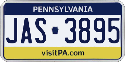 PA license plate JAS3895