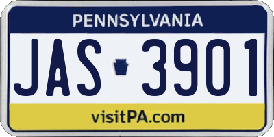PA license plate JAS3901