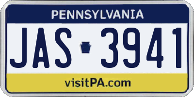 PA license plate JAS3941
