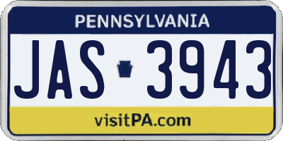 PA license plate JAS3943